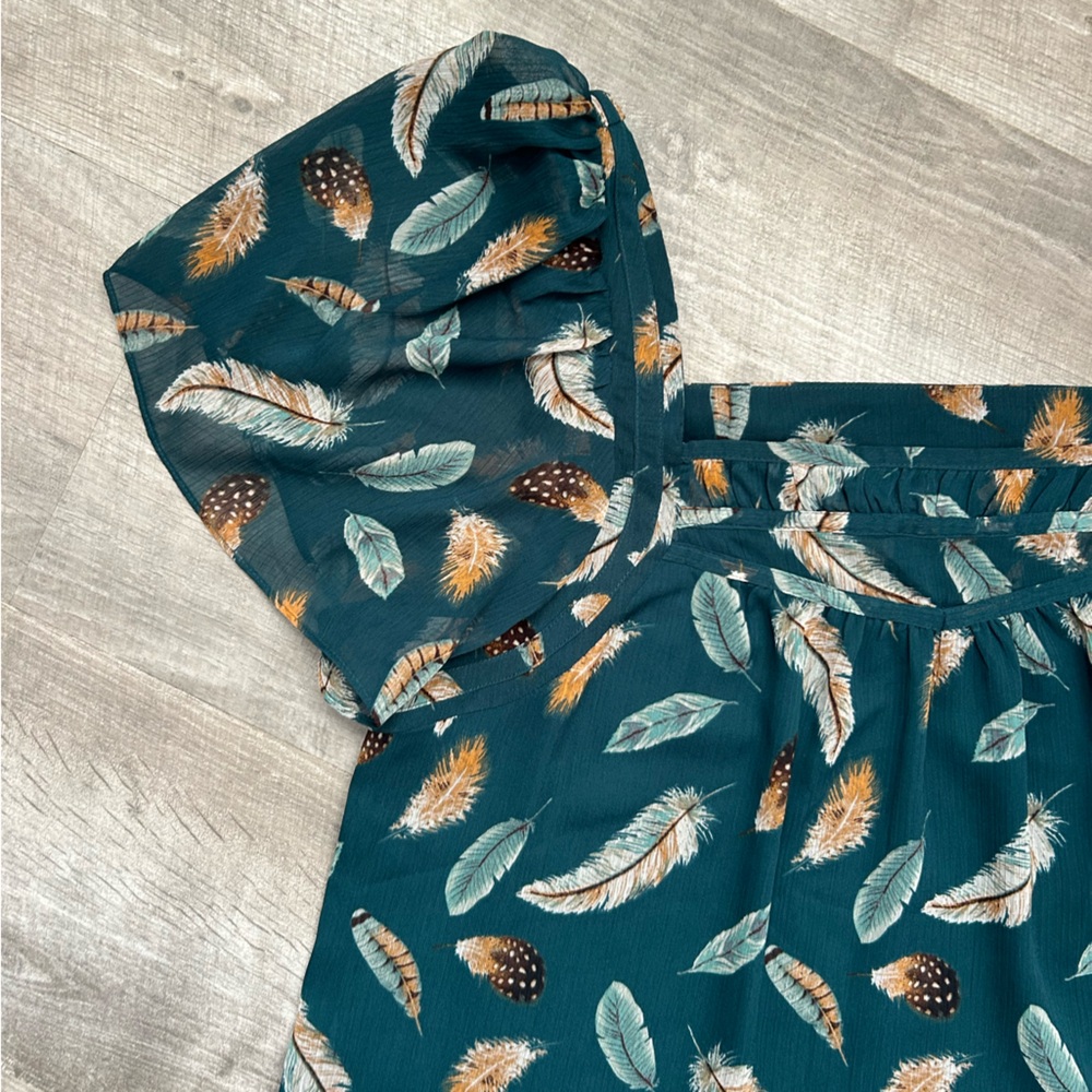 Feather Print Blouse | LOFT - Picture 2 of 7